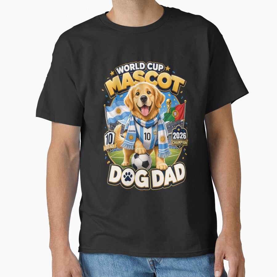 World Cup 2026 Mascot Golden Retriever Dog Dad Kawaii T-Shirt by Ashley critters