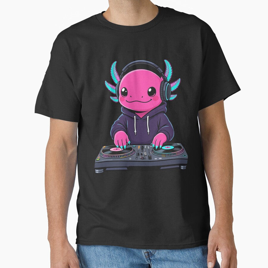 DJ Axolotl – Cool Music Mixing Aesthetic Illustration by ColorSplash123