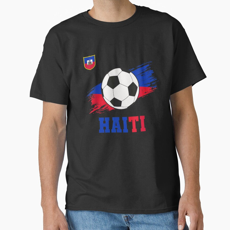 Haiti Soccer Ball Flag Crest Proud Haitian Football Team Supporter Graphic by PhocoNibict