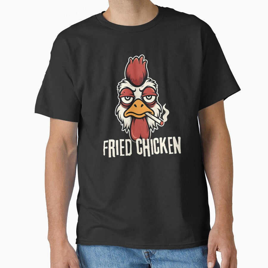 Smokin' Fried Chicken Retro Cartoon Mascot by TshirtsOnline-