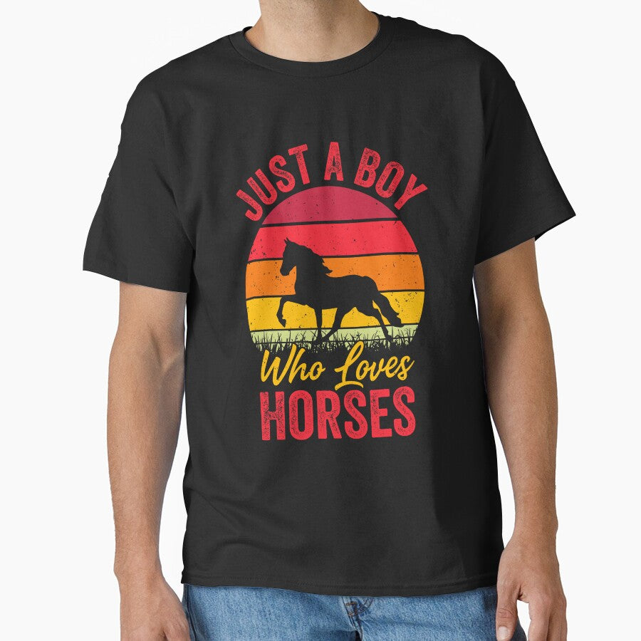 Just A Boy Who Loves Horses - Funny Horse Boy by Creative Angel