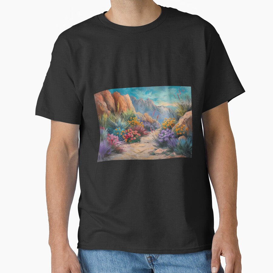 Desert canyon with colorful wildflowers by palmyst