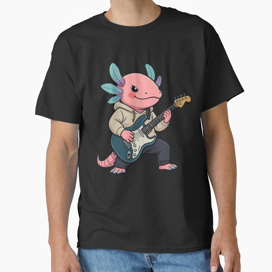 Musician Axolotl Guitar Hero – Cool Electric Guitar Illustration by ColorSplash123