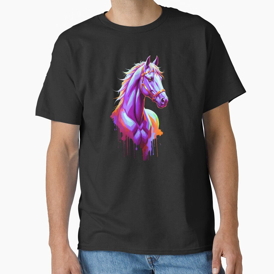 Neon Psychedelic Horse Glow Splash | Vibrant Fantasy Art by ExploreAura Studio