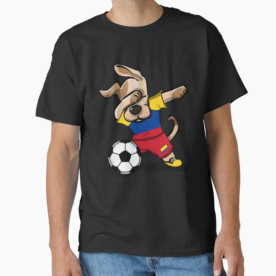 Dabbing Dog Colombia Soccer Jersey Colombian Football Gift by DesignCube