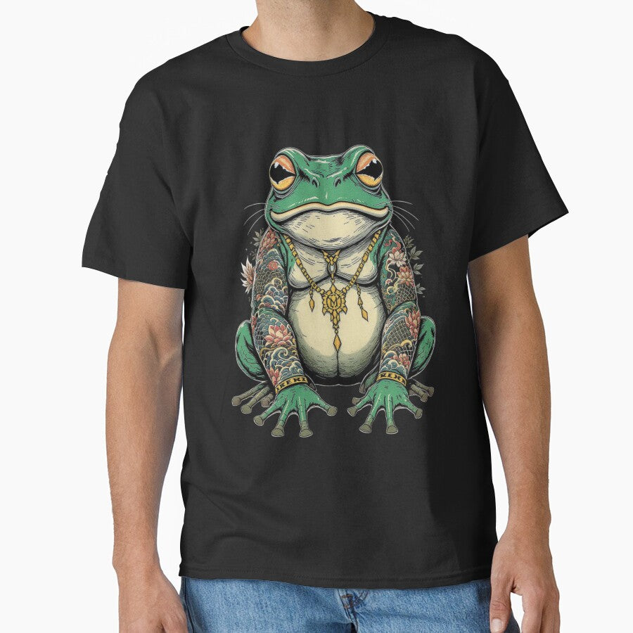 Frog Yakuza Tattoo Illustration | Japanese Irezumi Frog Gangster Art | Dark Vector Design by ColorSplash123