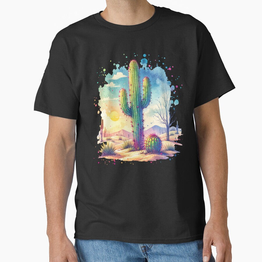 Cactus in Desert Sunset by TessaraDesigns