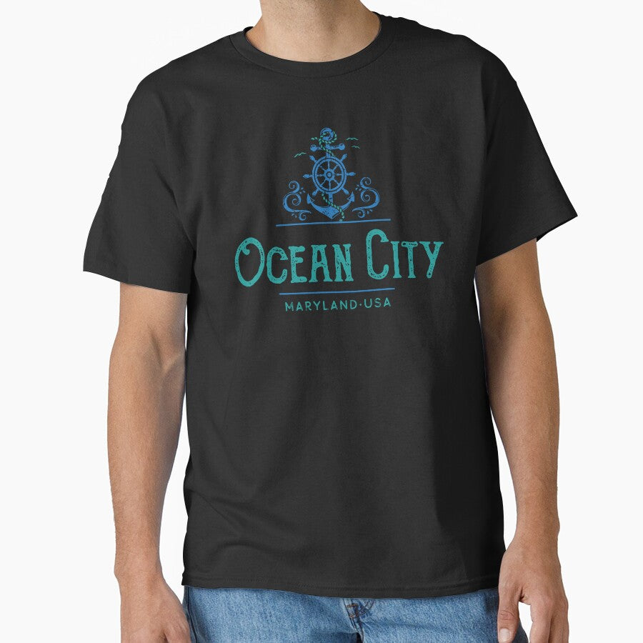 Ocean City Maryland Vintage Nautical Design by Futurebeachbum
