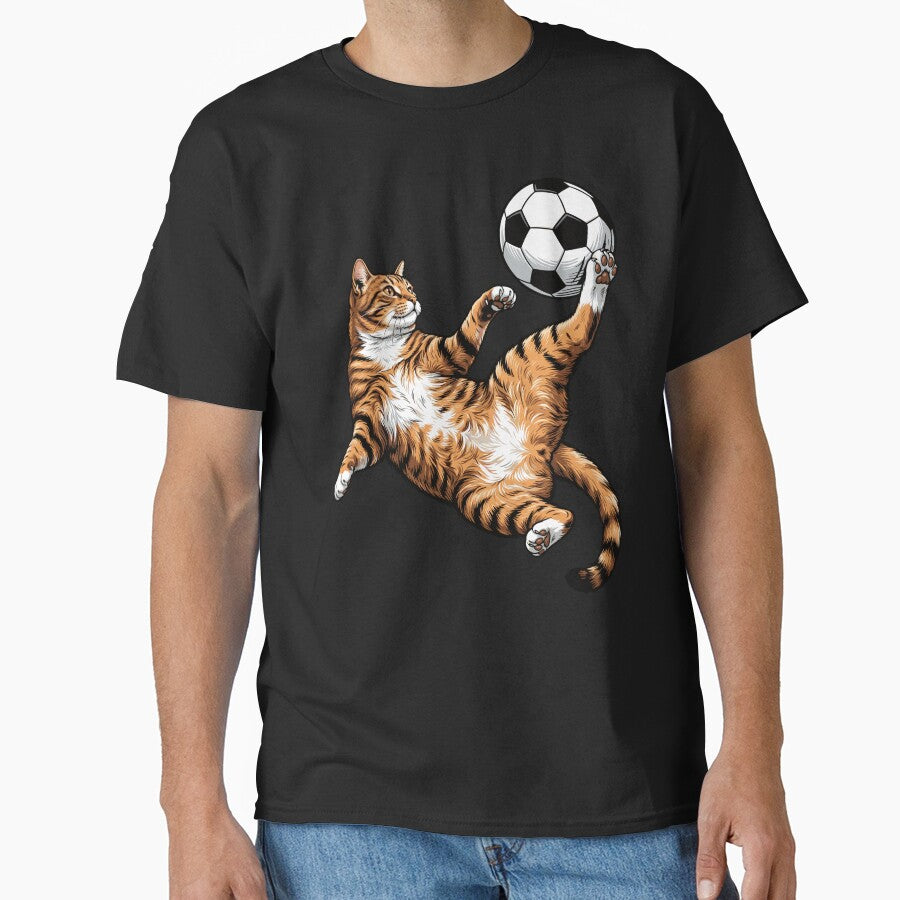 Cat Kicking Football Ball by EverkindInk