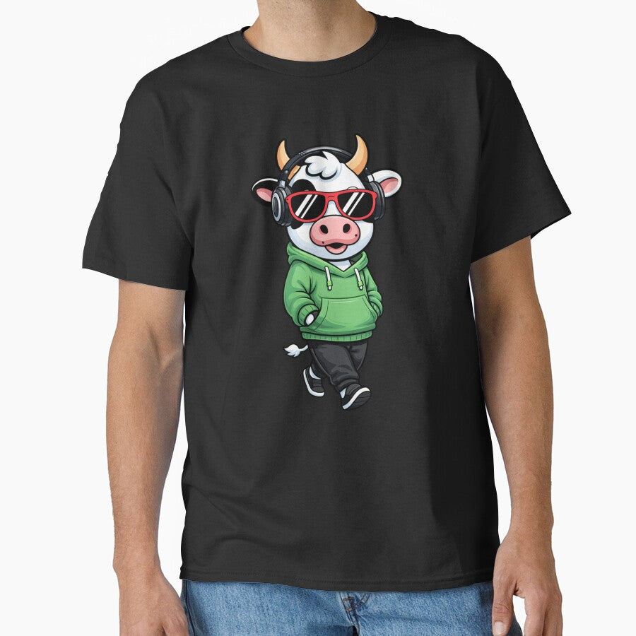 Cool Street Walker Cow – Cute Streetwear Cow in Hoodie | Urban Gen Z Cartoon by ColorSplash123