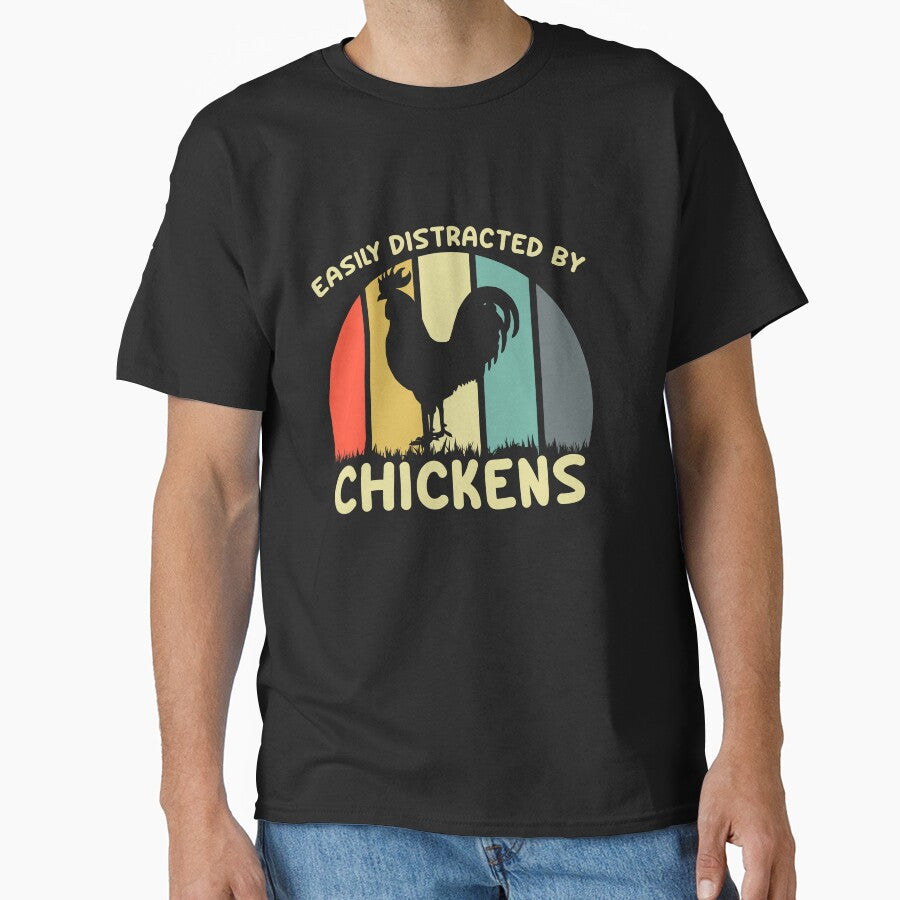 Easily Distracted By Chickens Shirt, Chicken Farmer Shirt, Chicken Shirt, Chicken Gift, Chicken Lover, Farmer Shirt, Chicken Owner Shirt by CatchUriDesigns