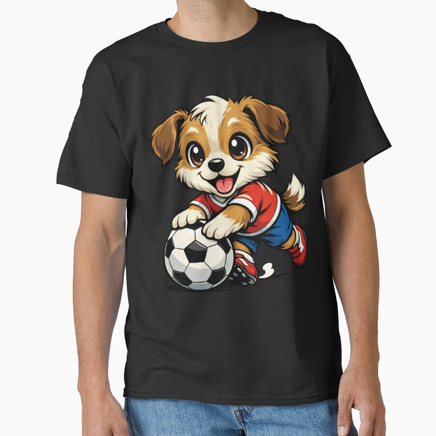 Cute Puppy Soccer Player Cartoon Dog by Tsugraf Designs