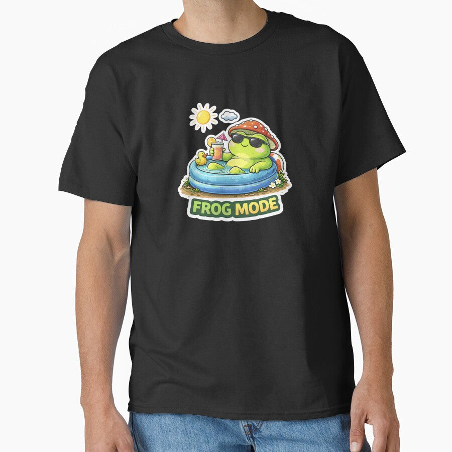 Frog Mode – Funny Chill Frog Summer Meme Sticker by BetcherStudio