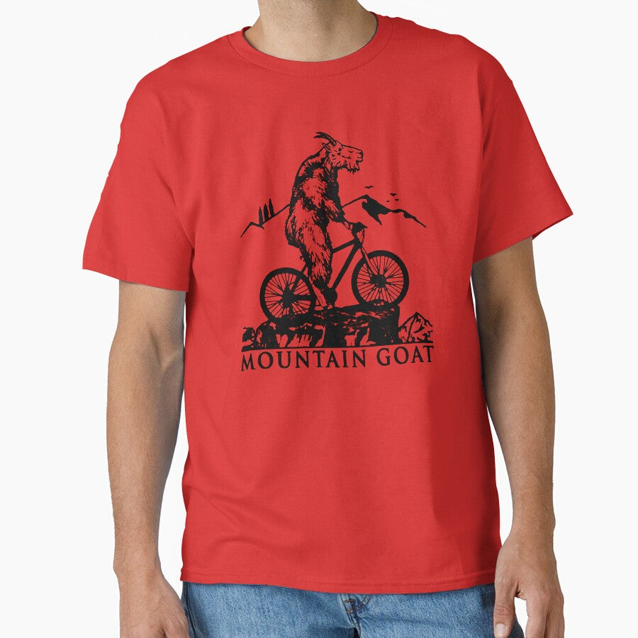 Cool Mountain Goat Tee Riding Biking by domdesigns468