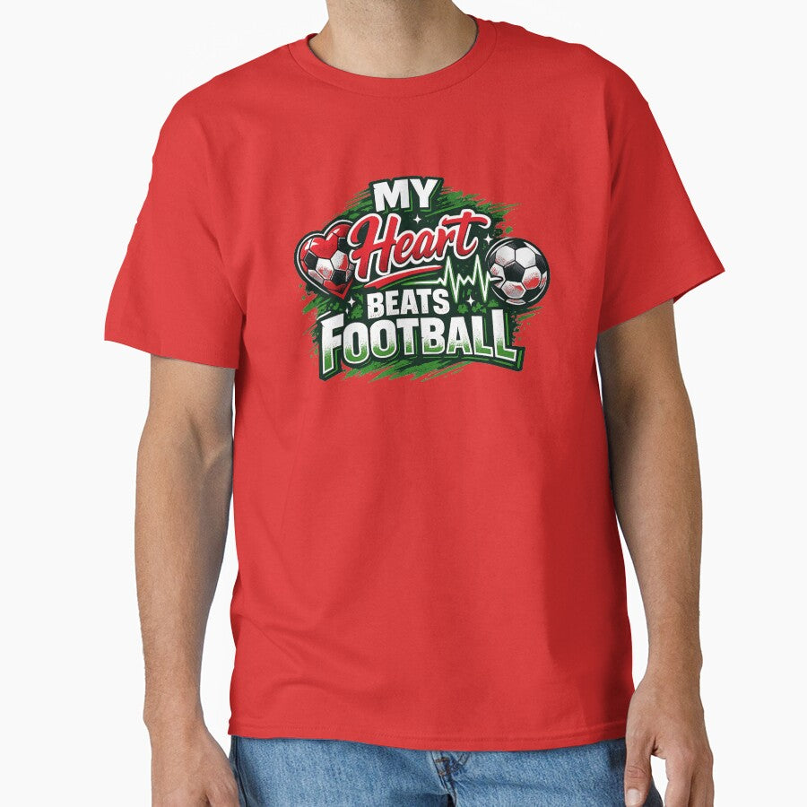 My Heart Beats Football | Soccer Heartbeat Design by DNHZstore