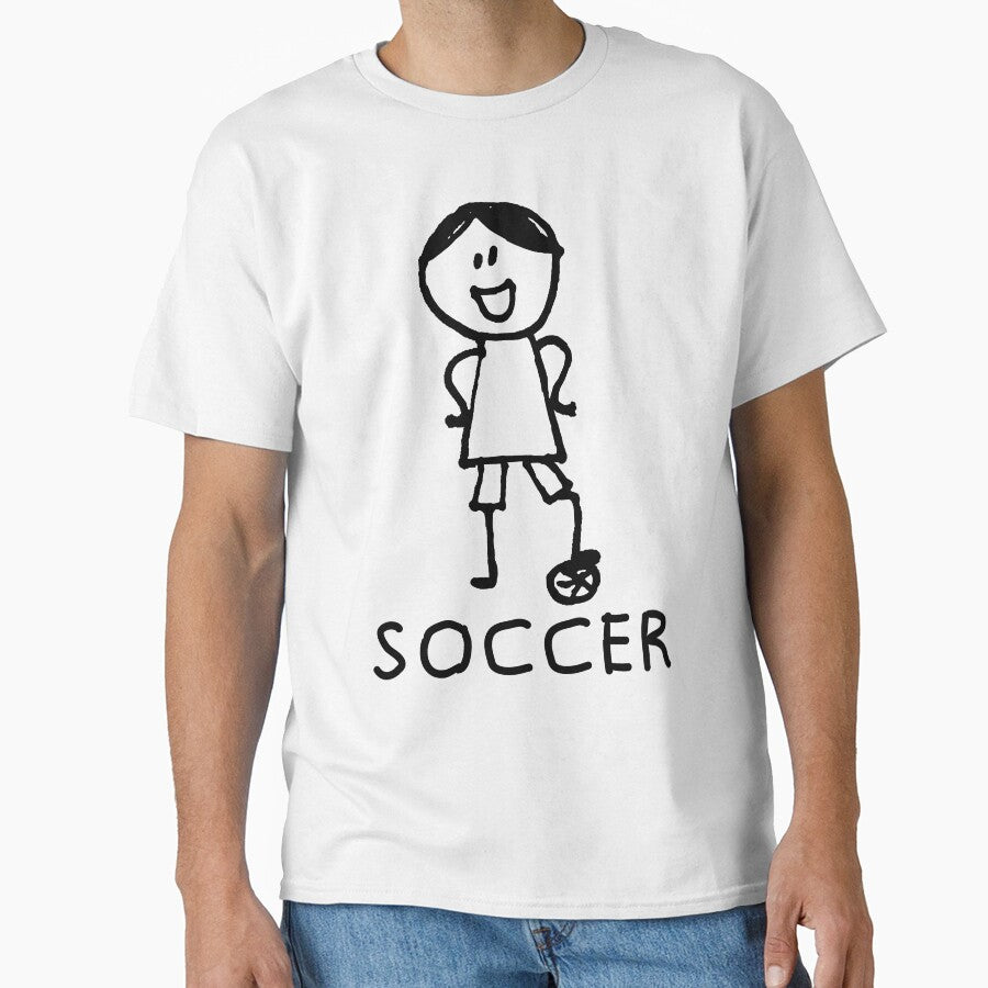 Stick Peeps SOCCER kids kid children child active (black) by SolidEarthArt