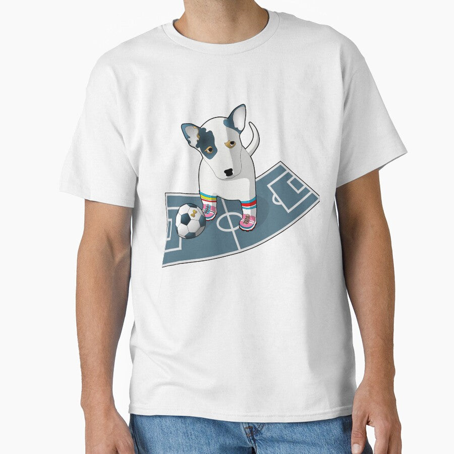 "Bull Terrier: Player on the Football Pitch" by StairiArt