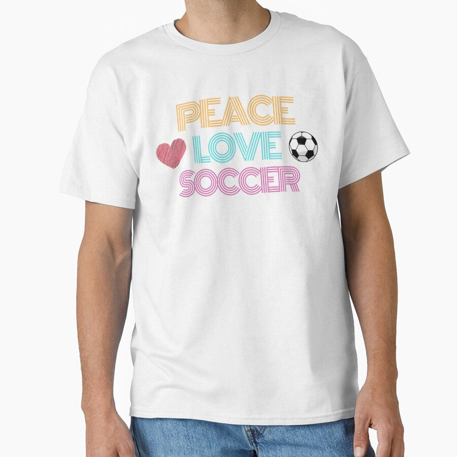 Peace Love Soccer (Retro Neon Lines) by ami.creations