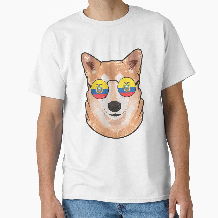 Vintage Patriotic Shiba Inu Ecuadorian Flag by feether-store