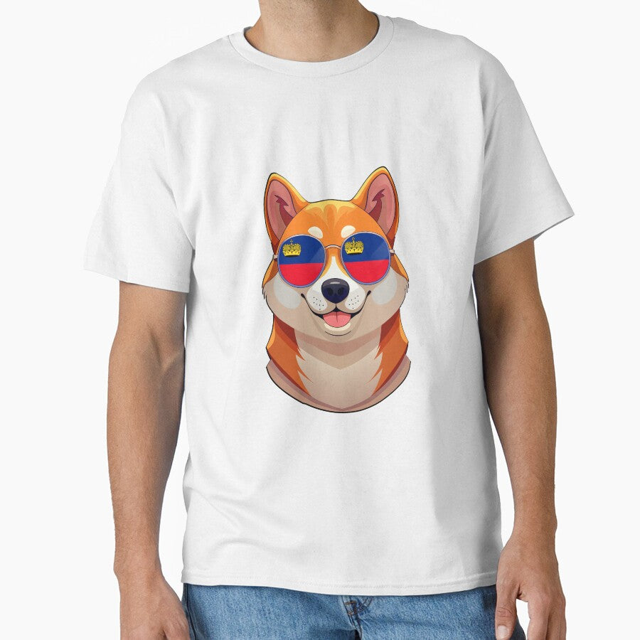 Vintage Patriotic Shiba Inu Liechtensteiner Flag by DreamBrushy