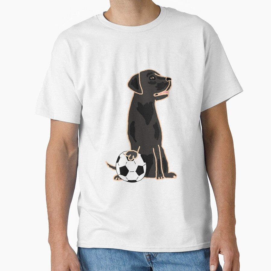 Cute Black Lab Playing Football Cartoon by Nature's Fancy