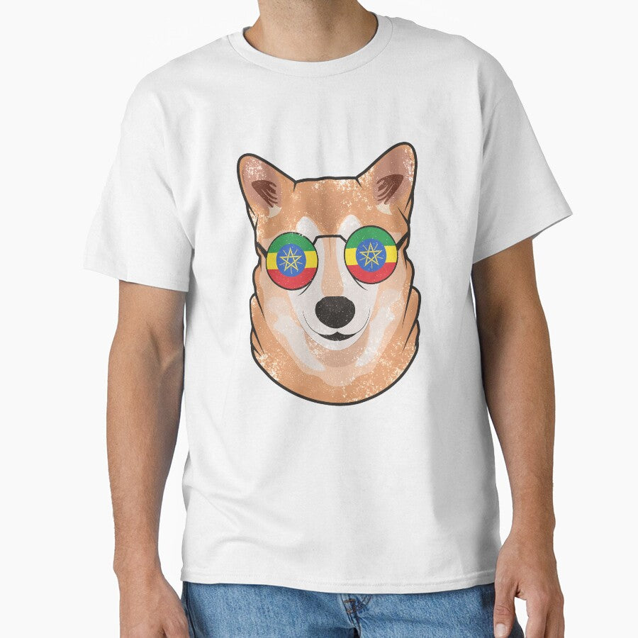 Vintage Patriotic Shiba Inu Ethiopian Flag by feether-store