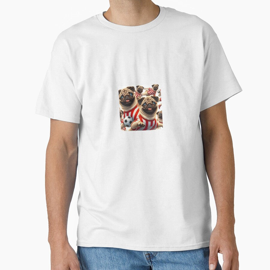 Pugs love football too! Soccer and Dog Lovers - Sunderland, Sheffield United, Southampton - Any dog, any colour by Humour House Designs