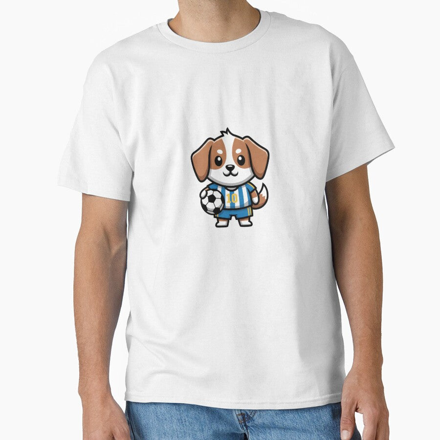 Cute Soccer Dog Mascot Design – Playful Puppy Football Fan Artwork with Ball by BrickByDream