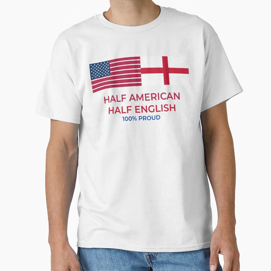 half american half english 100% proud dual heritage by GlobalPrintArt