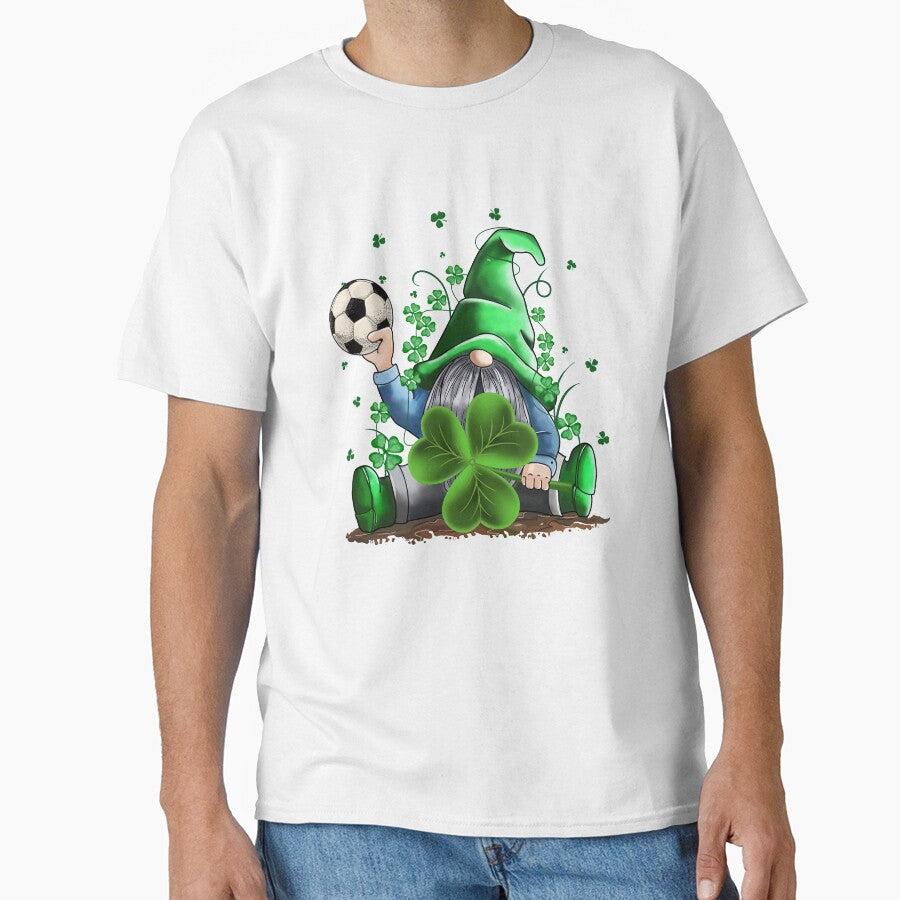 Family Matching Lucky Soccer Gnome Shamrock Graphic St Patrick's Day Shirts by tuanitus