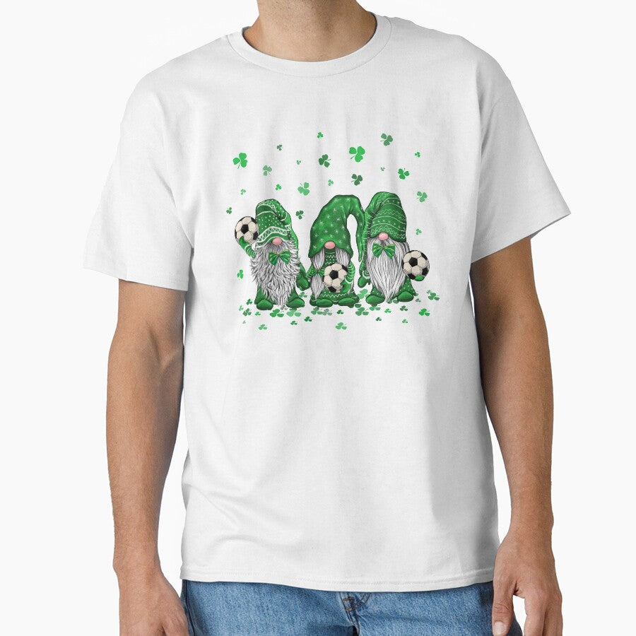 Best Couple St Patricks Day Themed Shirts Lucky Soccer Gnomes Shamrock T Shirt by tuanitus