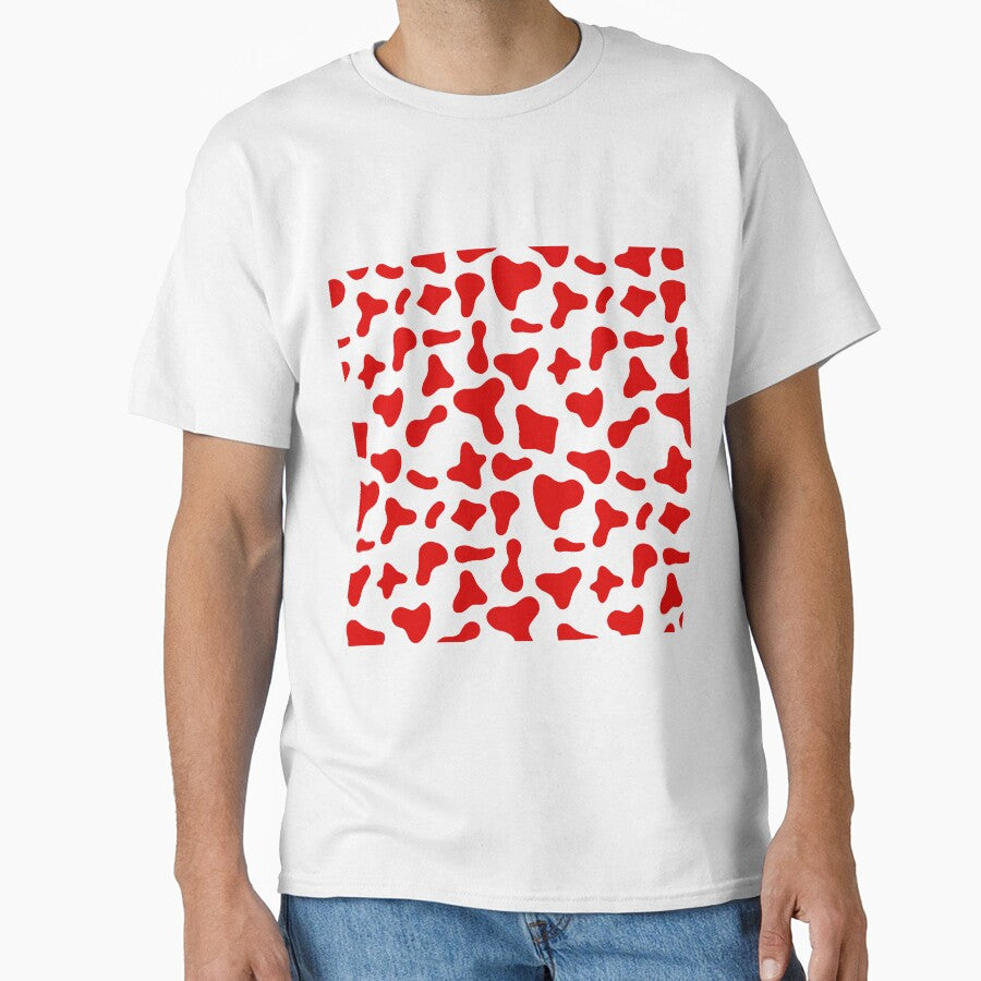 Red Cow Pattern on White Cow | Holstein Cow Pattern by Cow-Print-Stuff