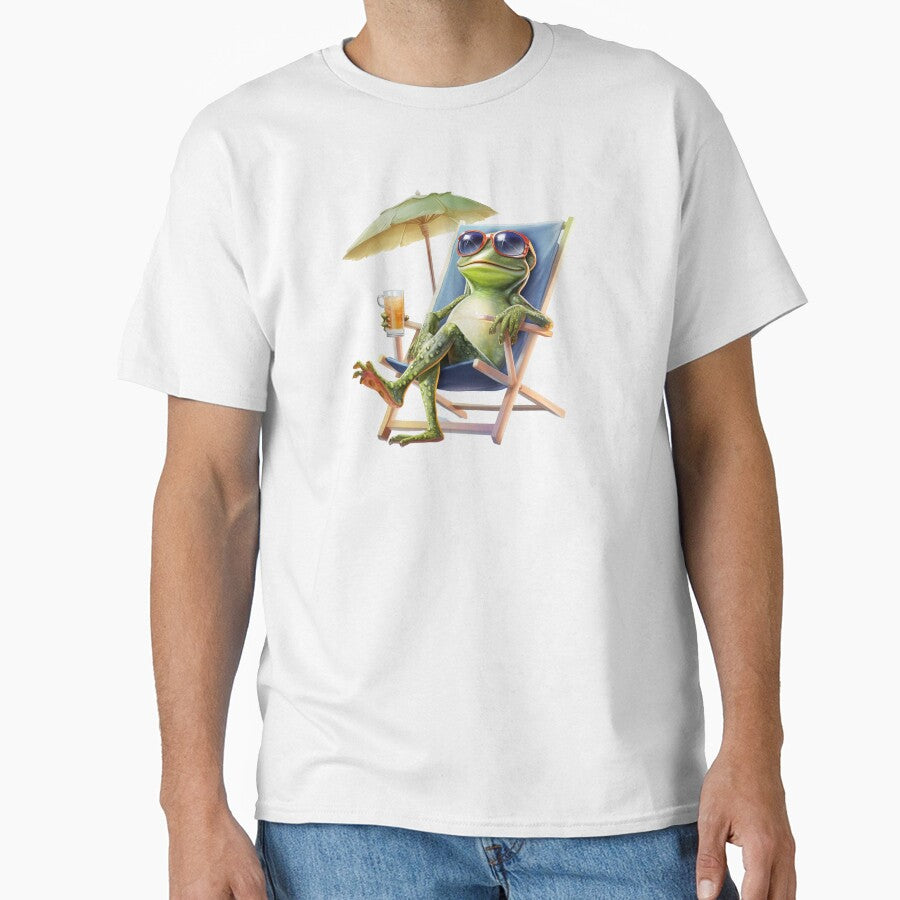 Cute frog chilling in a deck chair by Chugai