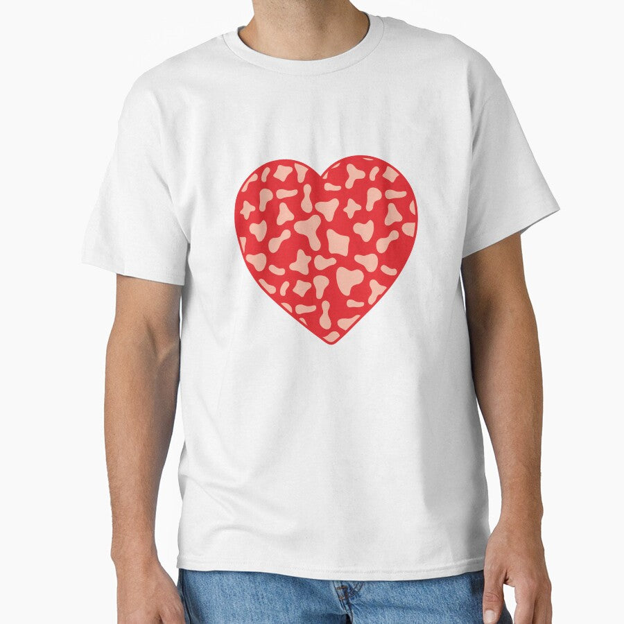 Pink Cow Pattern on Red Cowhide | Red Cow Skin Heart by Cow-Print-Stuff