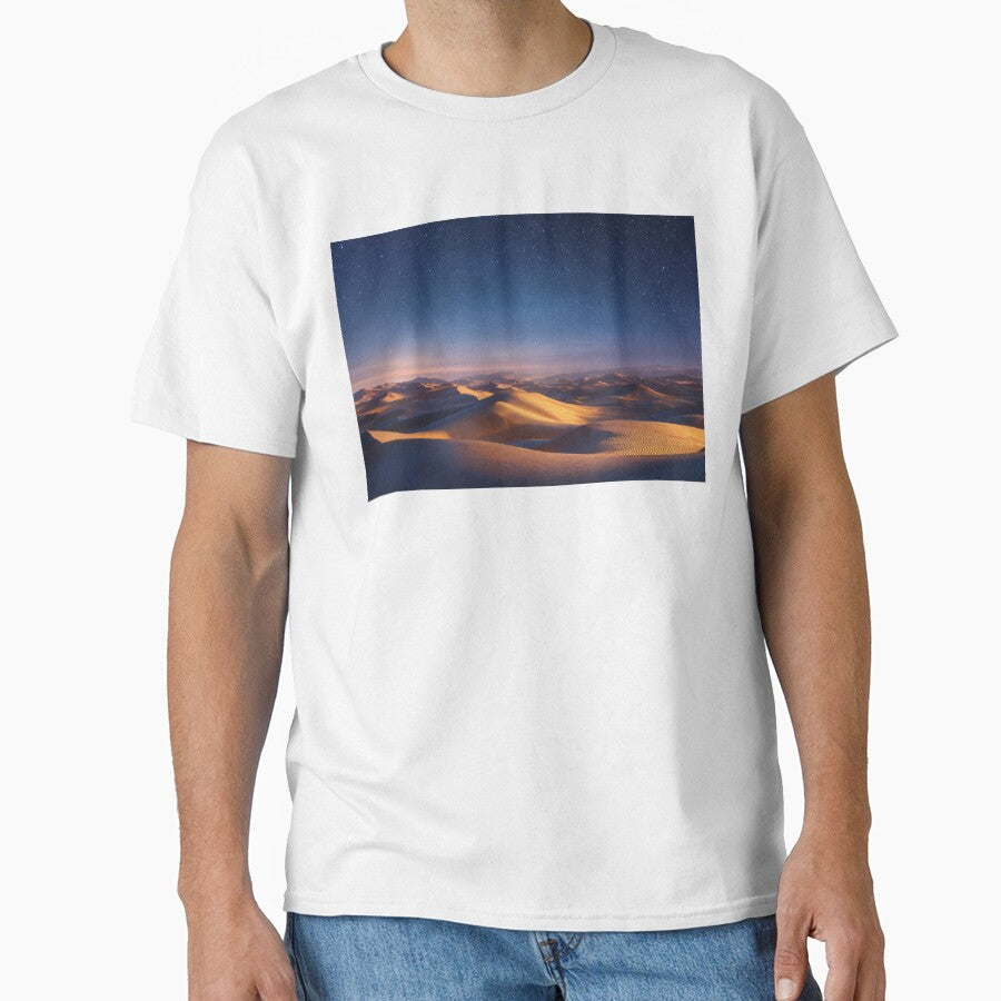 Starry Desert Dunes at Twilight – Golden Sands & Milky Way Glow by EK-World