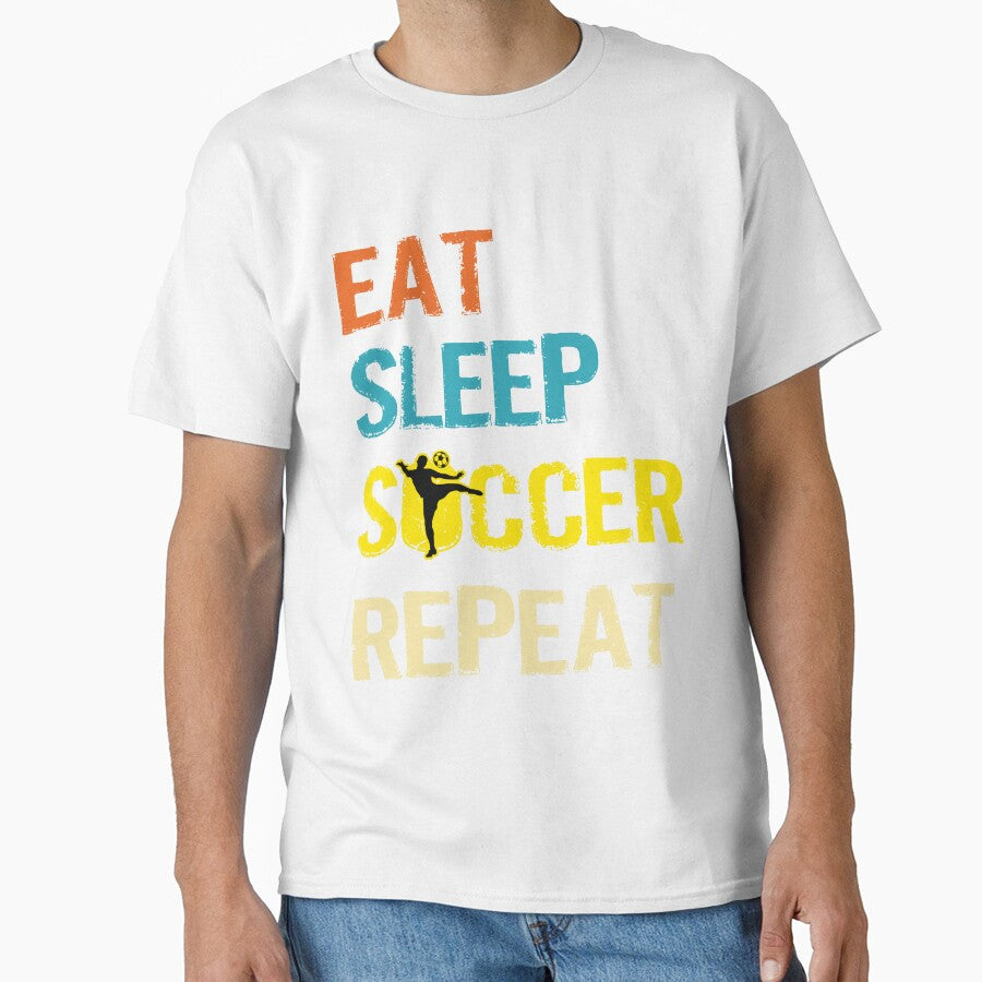 Eat Sleep Soccer Repeat football Sport For Men Vintage by dannybel