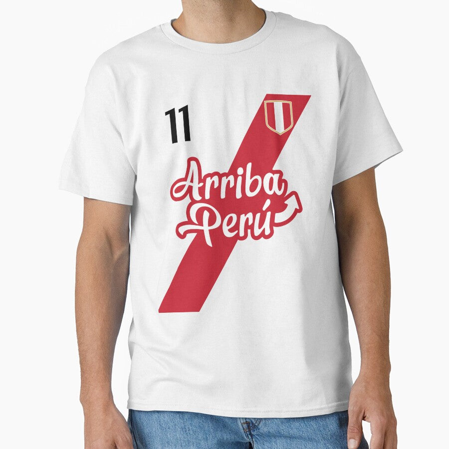 Retro Arriba Peru Soccer Jersey 11 Peruvian Futbol Gift Tee Jersey Peruvian Fanatic Gift  Retro Peruvian Gift Vintage Peru Shirt Peru Llama Cusco Gift Idea by HallelujahTees