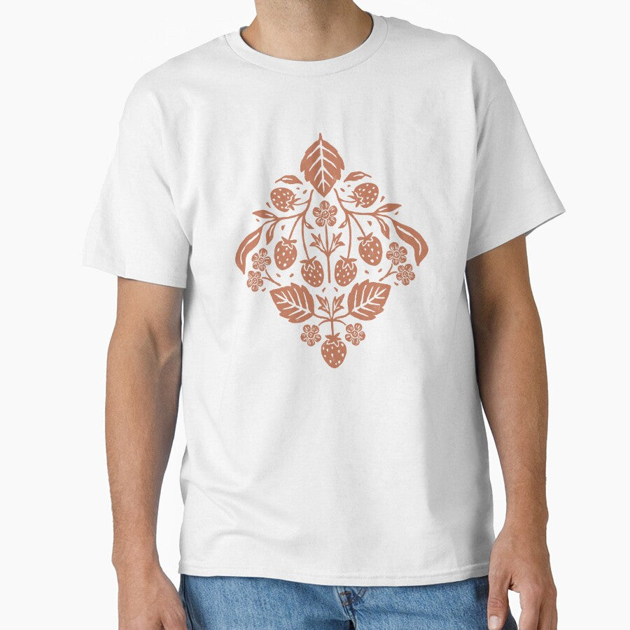 Block Print Strawberry Garden by ohjessmarie