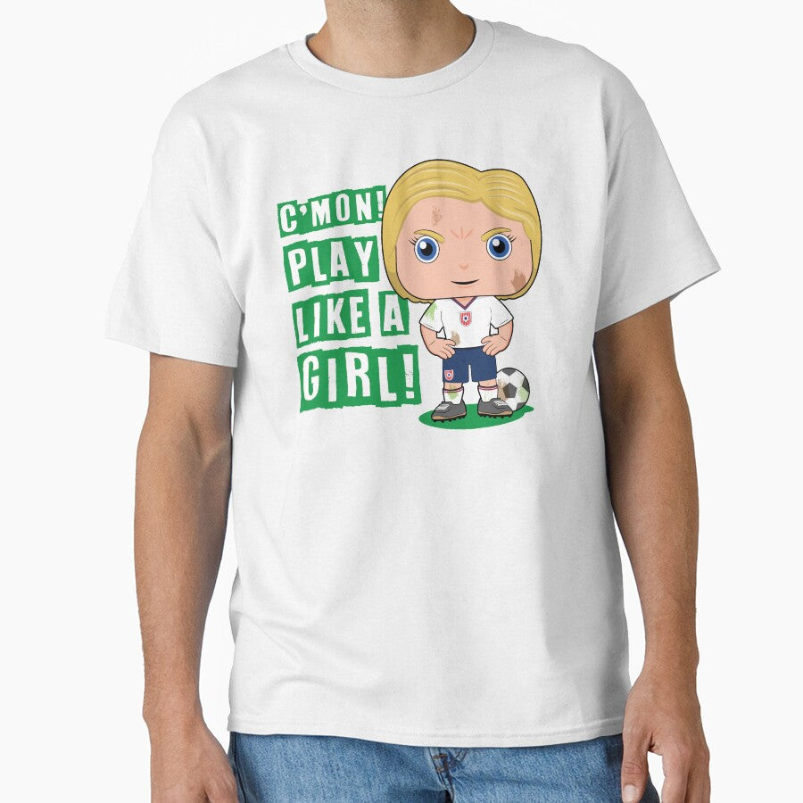 C'mon! Play like a girl - kids soccer design by essjaydesigns