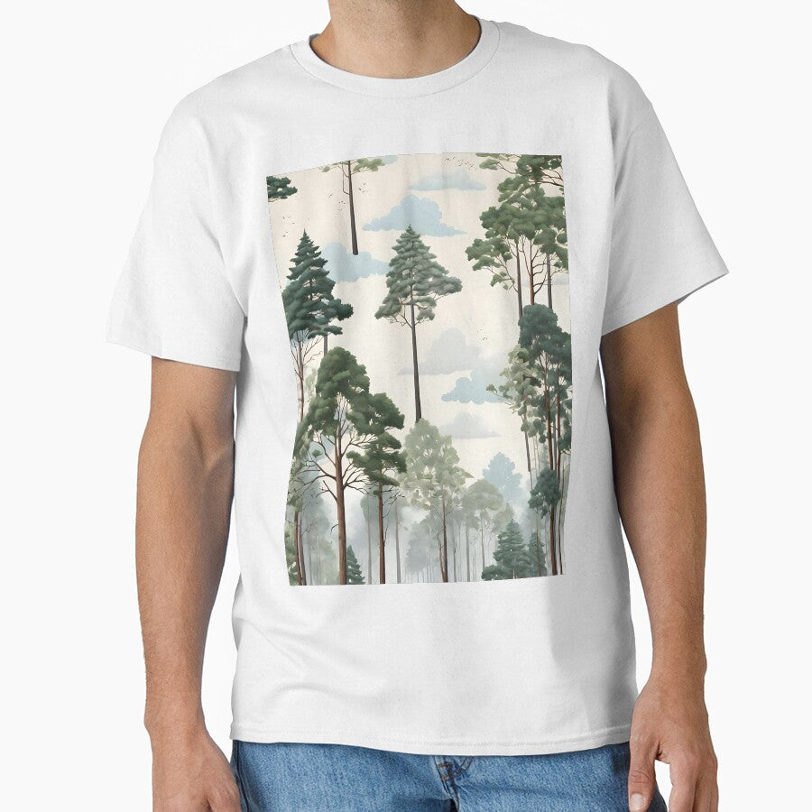 Serene Forest Scene with Tall Trees and a Clear Sky: A Tranquil Escape by Best-Art-32