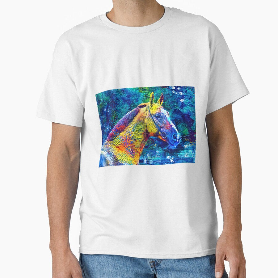 Orlov Trotter horse portrait – colorful mosaic by NickoPrints