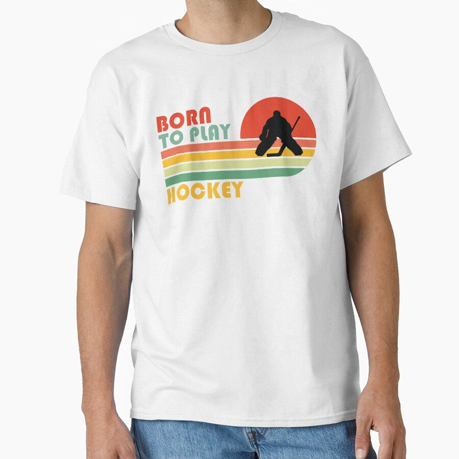 Born to play Hockey Funny Vintage Soccer Ice Hockey Lacrosse Gift by Theobsessed01