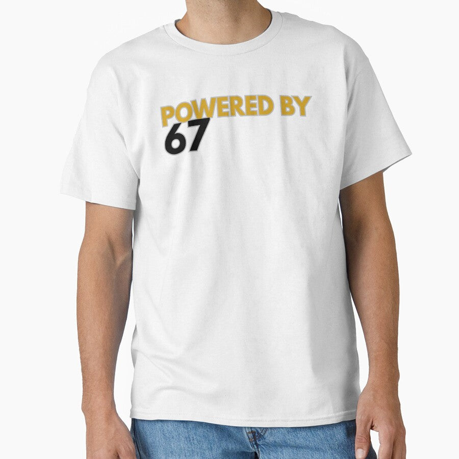 Powered by 67 Funny Running Shirt — Gift for Runners and Fitness Fans by PlayTrackCo