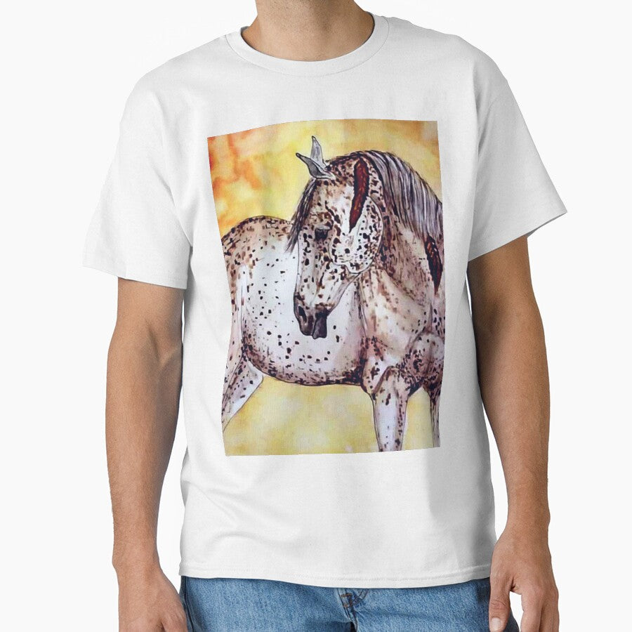 Spotted horse watercolor painting by horseaddicted