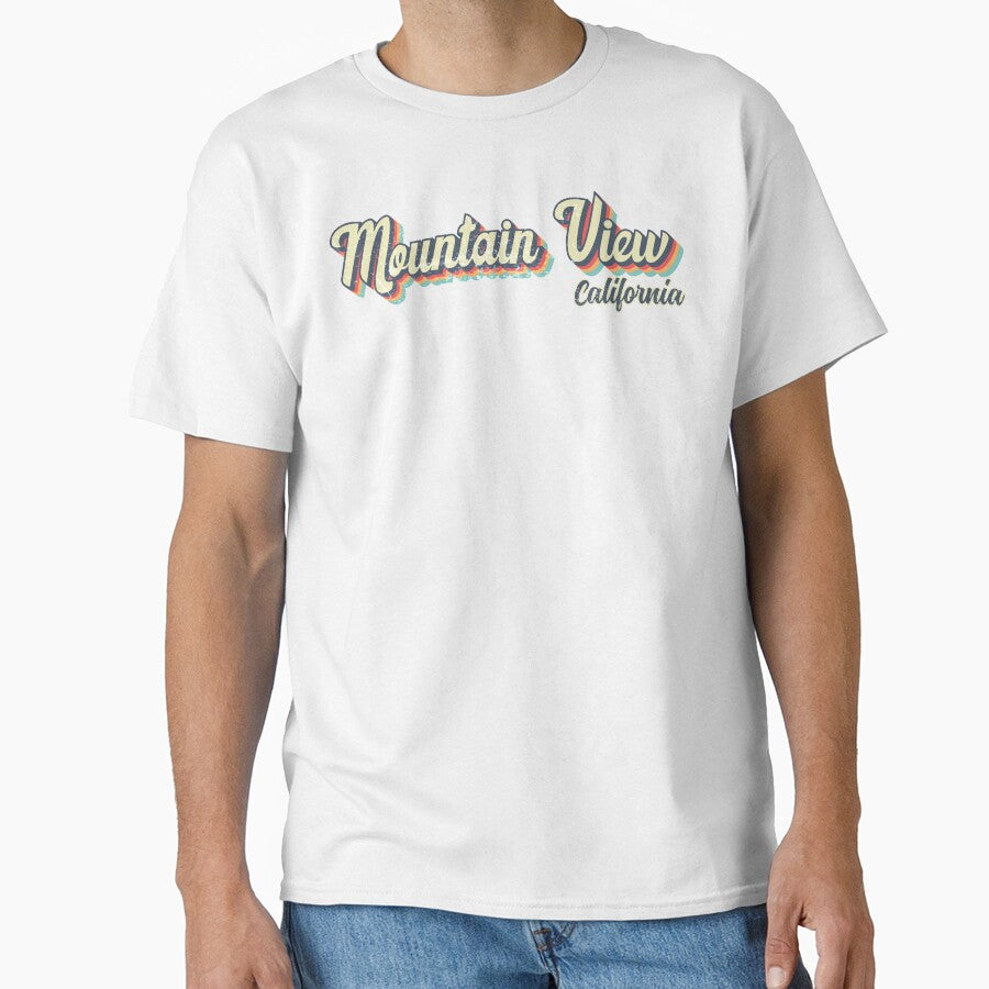 Mountain View City California Retro Vintage 70s rainbow by Teelogic
