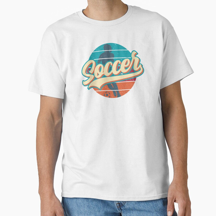 Soccer Retro Vintage Sunset (female soccer player WOSO) by Numero14