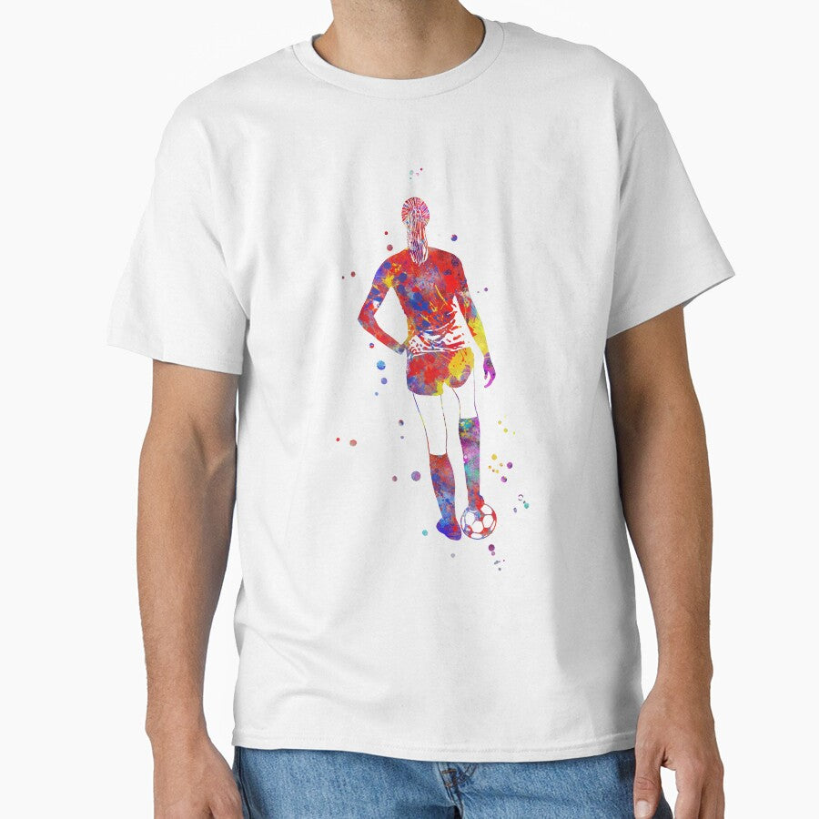 Soccer player girl with ball by Rosaliartbook