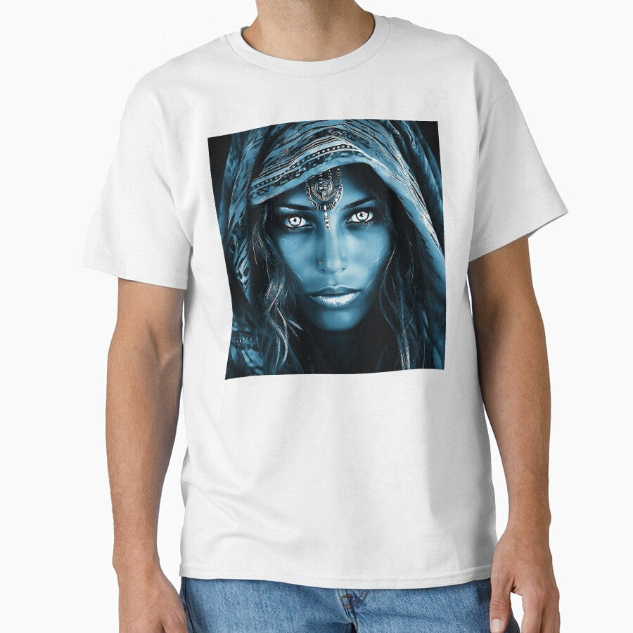 Mysterious Desert Woman In Cyanotype Hues Digital Art by DEC02