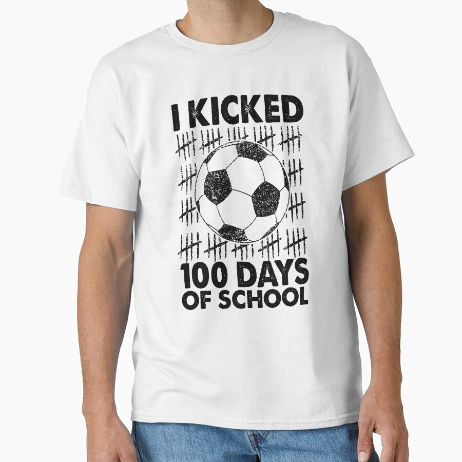 I Kicked 100 Days of School Soccer 100th Day Sport Kids Boys by KevinorNorris