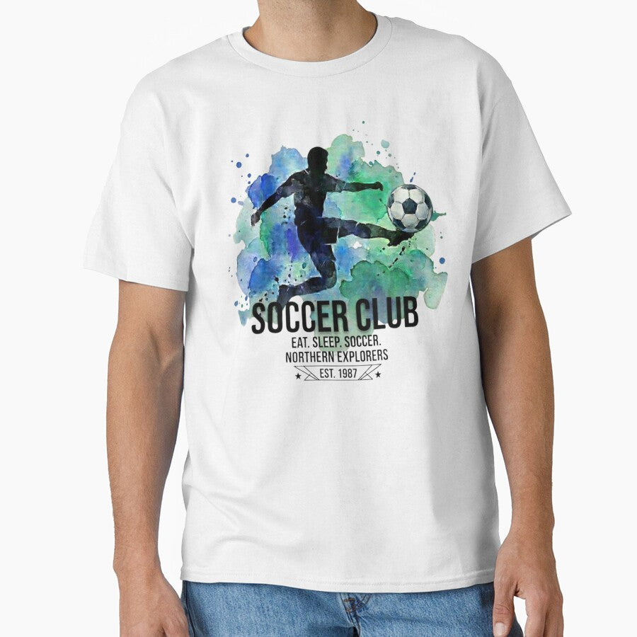 Watercolor Soccer Player Eat Sleep Soccer Club by SleepyPanda_Designs